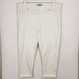 Liverpool Los Angeles Chloe Pull On Cropped Pants Womens 16/33 White Casual Chic